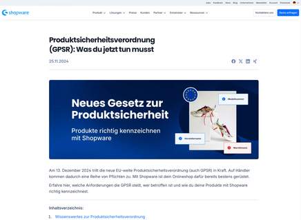 Screenshot von www.shopware.com